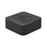 schwarze Everhome Cloudbox mit Everhome Symbol