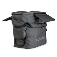 Eine schwarze Aufbewahrungstasche mit Schriftzug Ecoflow